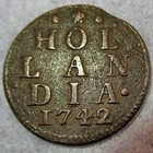 Certificate Of Authenticity 1742 Colonial New York Penny Copper Cent Hollandia M