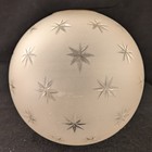 Antique French Oil Lamp Globe Star Cut Glass Shade