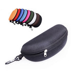 New Portable Zipper Eye Glasses Sunglasses Clam Shell Hard Protector Case