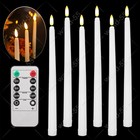 6pcs Led Flameless Taper Candles Lights Flickering Battery Operated Party Decor