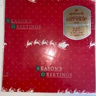 Vintage Hallmark Christmas Gift Wrap Lot Of 4 Santa And Reindeer  Candy Canes