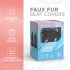 Carbella Black Faux Sheepskin Wool Fur Car Seat Covers For Front Seats