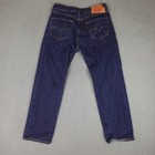 Levis 501 Jeans Mens 34x32  fits 30x30  Blue Denim Button Fly Straight Leg Dark