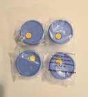 Lot Of 4 Tupperware Rock  n Serve Magnet Blue Tint Bowl   Blue Seal Yellow Vent