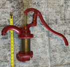 Antique C w  Hartley Co  494 Manual Water Pump Red Metal Peoria Il Vintage Tool