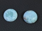 13x13mm Natural Larimar Pectolite Round Cabochon Loose Gemstone 2pcs Lot N763