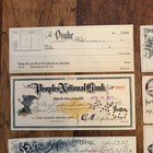 Lot Of 8 Antique Bank Check 1890s-1900   s Vintage Ephemera Junk Notes Collection