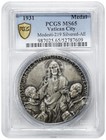 Vatican City 1931 Ad  Italy Papal States  Silvered Medal Jesus Coin  Pcgs Ms65