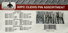 Goliath Industrial 60pc Clevis Pin Assortment Kit   Cpa60