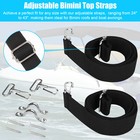 2x Adjustable Bimini Top Tie Down Webbing Straps With Loop Snap Hooks 24  To 43 