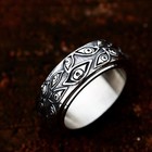 Vintage Evil Eye Spinner Ring Stainless Steel Men s Women s Wedding Band Ring