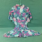 Vintage 90s Rampage Blue pink Abstract Short Sleeve Romper Women s Size 11