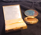 Vintage Mother-of-pearl Mirrored Compact   Max Factor Lipstick Holder