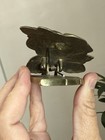 Vintage Brass Cabbage Rose Desktop Letter Holder Wall Mount Hand Towel Clip 