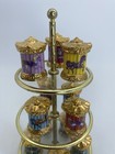 Franklin Mint Carousel Magic Horse Thimble Complete Set Porcelain Tiered Display