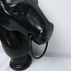 Vtg Iron Horse Head Fence Post Hitching Post Topper Mouth Ring Western Country