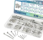 230pcs Cotter Pins Assortment Kit 304 Stainless Steel Split Pin 12 Sizes    