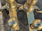 Late 18thc  Us Federal Brass Fireplace Andirons Signed -  j davis-boston 
