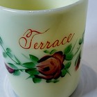 Terrace Bc Canada Antique Souvenir Depression  Custard Glass Trinket Cup