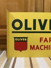 Oliver Flange Sign Farm Machinery Tractor Plow 2 Sided Vintage Style Wall Decor