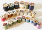 Vtg Wood wooden Thread Spool Lot 24 J p coats clark belding corticelli nylex Mix