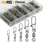 50 200pc Ball Bearing Swivels With Duo Lock Snap Fishing 