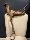 Rare 1800   s Native American Indian  montana Crow  Rawhide leather Saddle