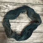 Botanical Hand Dyed Teal Blue Skein 100  Merino Thick  n Thin Wool Art Yarn  