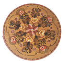 Vintage Hand Painted Folk Art 13 5  X 5 5  Round Wooden Box