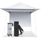 8x8ft Pop-up Canopy Tent With Slant Legs  Backpack  Side Wall  Portable Shelter
