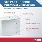 Bodno Premium Cr80 30 Mil Graphic Quality Pvc Cards - 500 Pack 500 Pack  White