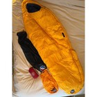 Euc Big Agnes Womens Lost Dog Sleeping Bag W liner   Yellow navy  Reg  Length