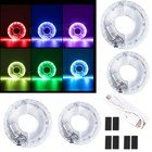 2pcs Led Bike Wheel Light 7 Color Usb Rechargeable Hub Safety Tire Lights New