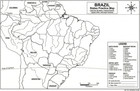 Brazil Map Poster 11x17   Laminated Double-sided Geography Chart With Color Map