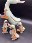 Set Of 4 Smith And Hawken Style Green Wood Duck   3 Ducklings Wooden Named