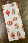 Retro Threshold Christmas Dish Tea Towel Cotton Holiday Sparkle Ornaments Pink