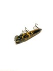 Heddon Wood Bump Top Water Lure Old Gold Yellow Glass Eye Used  Black Bass Fish