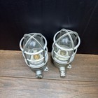 Appleton Vintage Industrial Explosion Proof Cage Light Fixture Pair