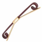 Vintage Collar Clip Mens Gold Tone Bar Matte Red Burgundy Enamel 2 5 8 