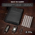 Cigar Humidor Case  Portable Box With V Cutter  Straight Black 