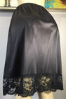 Vtg Vassarette Black Nylon Lace Half Slip L