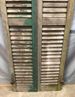 Antique Pair House Window Wood Louvered Shutters 12x66 Shabby Green Old 620-25b