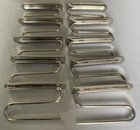 Set Of  10  Pottery Barn Drapery Clip Hooks 1 5  - Silver Metal - Slide Pin New
