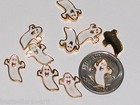 2pc Miniature Tiny Golden Little Floating Halloween Ghost Casper Bead Findings  
