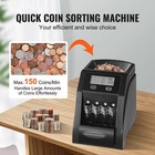 Uimoso Automatic Coin Sorter Withlcd Display And 200-coin Capacity  4 Coin Tubes