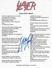 Kerry King Signed Slayer Dead Skin Mask Lyrics Sheet Coa Exact Proof Autographed