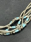 Native American 925 Sterling Silve And Turquoise   liquid Silver   Bracelet