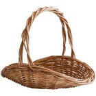 Oval Shape Willow Basket With Handle For Home Storage And Outdoor For Picnics