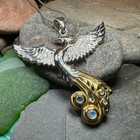 Phoenix Necklace Celtic Recovery Mythical Pendant 925 W free Chain
