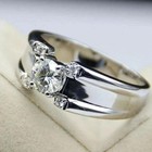 2 00ct Round Cut Lab-created Diamond Men s Engagement Ring 14k White Gold Plated